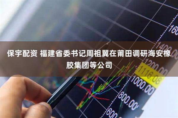保宇配资 福建省委书记周祖翼在莆田调研海安橡胶集团等公司