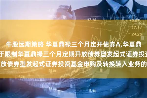 牛股远期策略 华夏鼎禄三个月定开债券A,华夏鼎禄三个月定开债券C: 关于限制华夏鼎禄三个月定期开放债券型发起式证券投资基金申购及转换转入业务的公告
