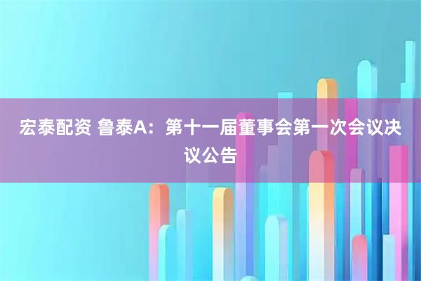 宏泰配资 鲁泰A：第十一届董事会第一次会议决议公告